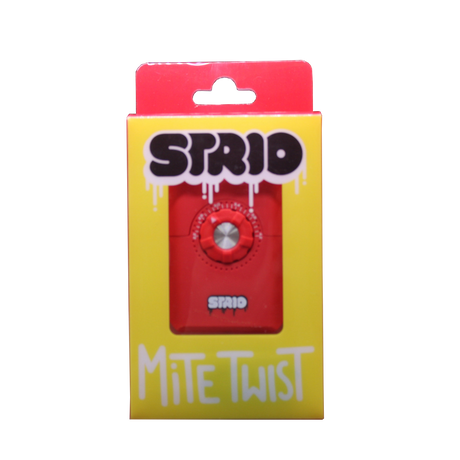 front view of the Strio Mite Twist a unique vaporizer with strong battery and a analogue temperature adjustment similar to a combination lock for a more tactile feel.