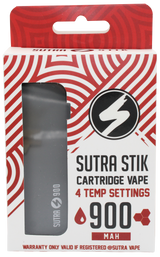 front view of the Sutra Stik 900 a compact and strong vaporizer. in a matte black finish.