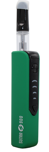 front view of the Sutra Stik 900 a compact and strong vaporizer. In a green finish.