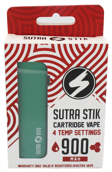 front view of the Sutra Stik 900 a compact and strong vaporizer. In a seafoam green finish.