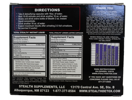 rear view of the total stealth detox. A dual powered detox solution for a comprehensive clean.