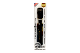 front view of the Tsunami rotate vaporizer in its boxes. A streamlined and efficient vaporizer that can be used for oils and concentrates. this one is in a sleek black finish.