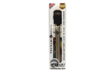 front view of the Tsunami rotate vaporizer in its boxes. A streamlined and efficient vaporizer that can be used for oils and concentrates. this one is in a brushed silver finish.