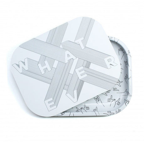 front view of the  Ugly house "Whatever" rolling tray combo. A sleek and clean looking rolling tray for smoking.