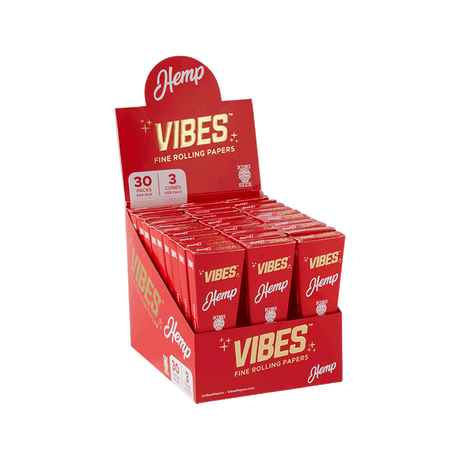 front view of the Vibes Hemp king size cones. A product for those who want the natural hemp paper experience with their smoke.