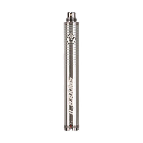 front view of the Vision Spinner 2 battery in silver. A product with a large battery for long use and with variable voltage and a multicolor LED.