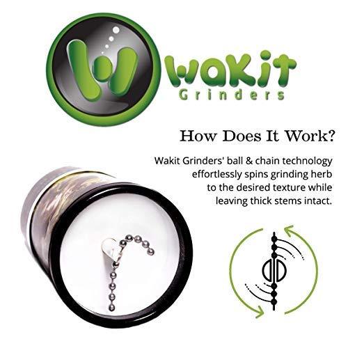 bottom view of the Wakit grinder, showcasing the ball and chain while showcasing the mechanism.