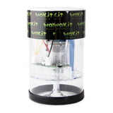 clear view of the wakit grinder, showcasing the internals of the unique electric herb grinder.