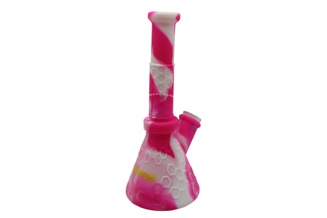 side view of the waxmaid hobee, a silicone water pipe for durable use with food grade silicone.