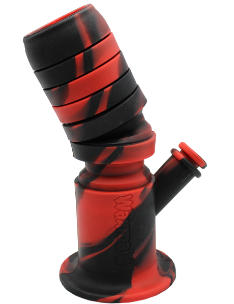 side view of the waxmaid springer silicone waterpipe. a flexible and durable water pipe for perfect adjustment and convenience.