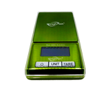 full view of the Weightmax bling scale in green. A scale for weight your smoking essentials. 