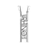 side view of a White rhino XL flat glass tip. the standard for a smooth and clean smoking experience.