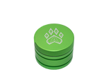 side view of the wolf grinders 2.5" 4 piece metal grinder. made of durable aluminum construction and anodized green finish for a premium feel.