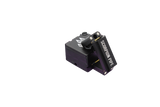 view of the wold grinders scorpion folding hand pipes. made of aircraft grade aluminum with a quartz bowl for performance smoking in a compact package finished in black. able to be folded for carry and storage.