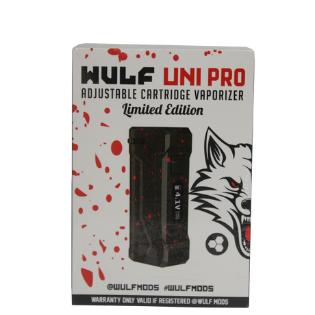 front view of the Wulf Uni pro. an improvement on the popular uni with digital screen and new black red splatter color
