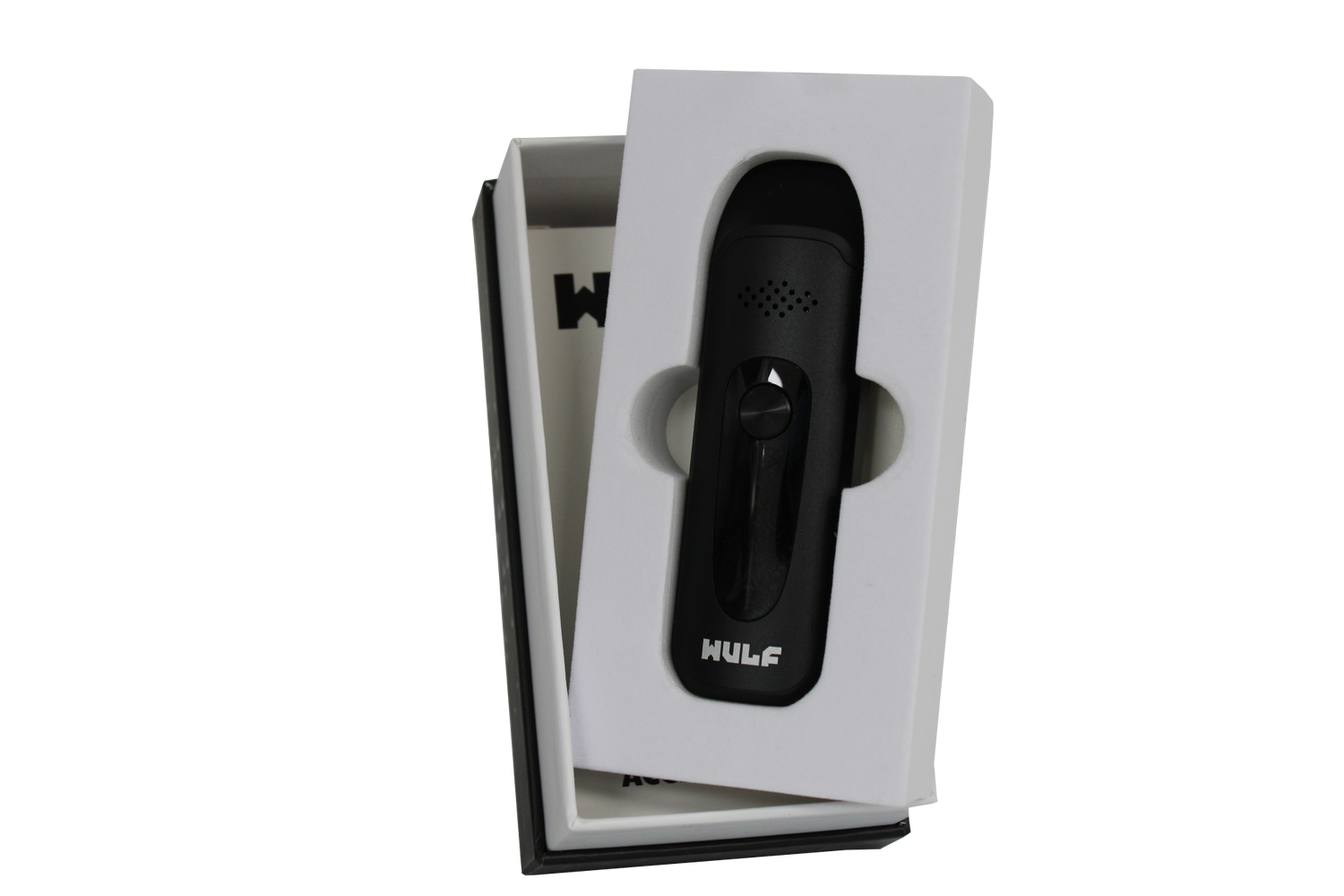 front view of the wulf next dry herb vaporizer. a portable and strong herb vaporizer for on the go smoking