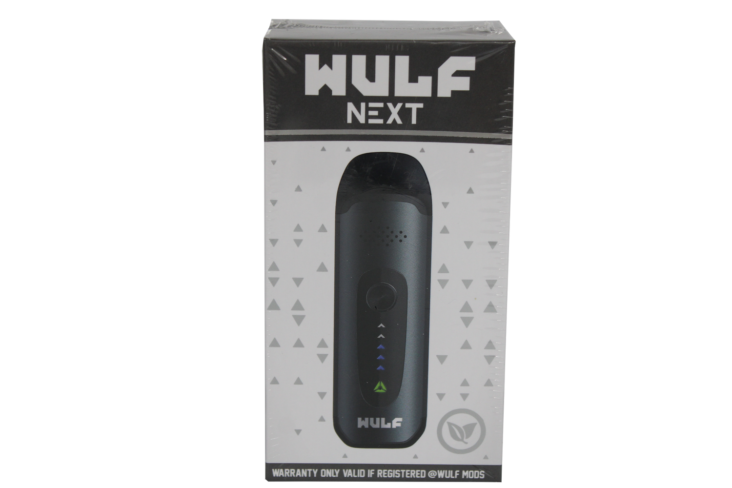 front view of the wulf next dry herb vaporizer. a portable and strong herb vaporizer for on the go smoking in a matte black