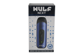 front view of the wulf next dry herb vaporizer. a portable and strong herb vaporizer for on the go smoking in a metallic blue