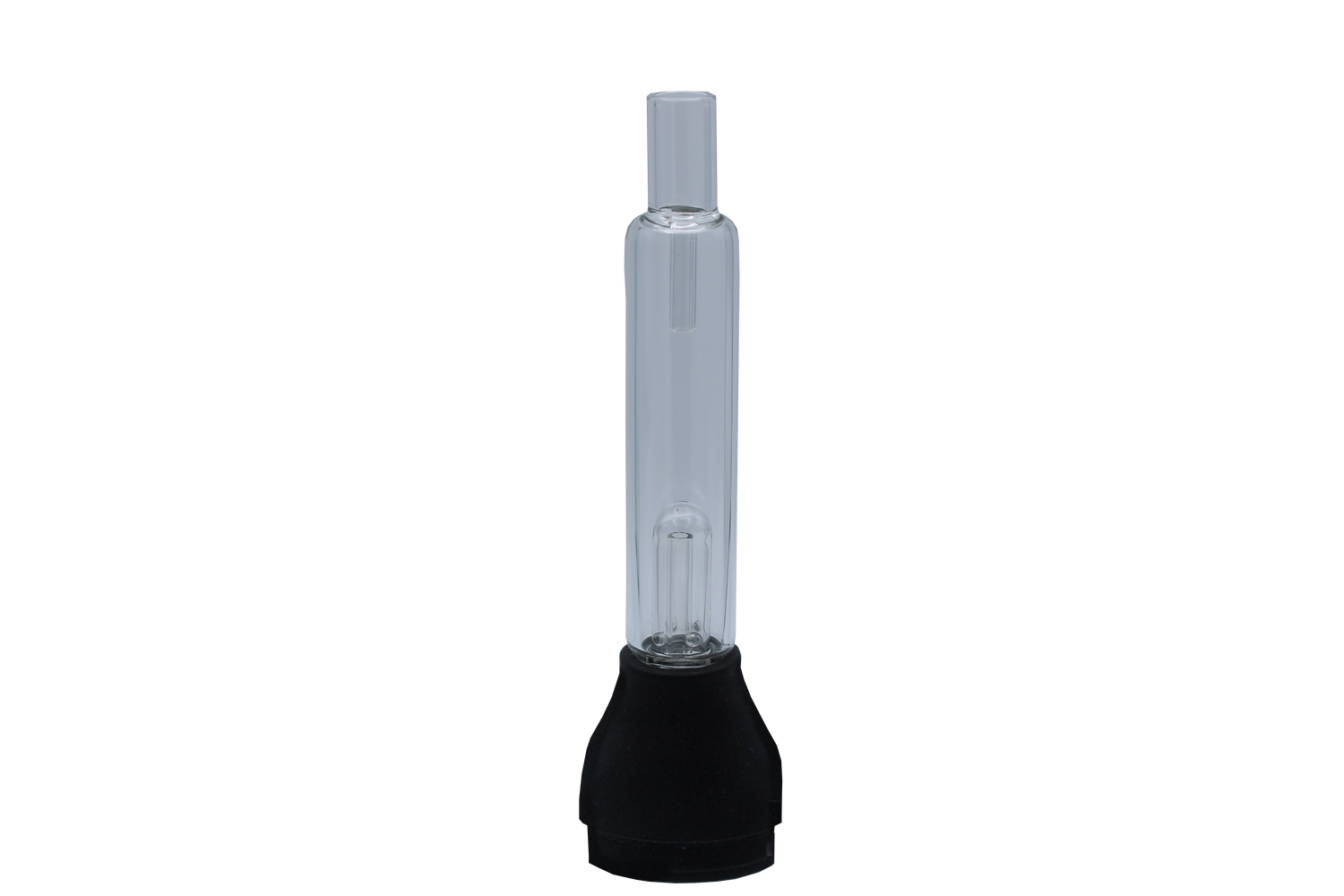 front view of the glass bubbler for the Xvape Vital. A attachment able to give the normal dry herb vaporizer the ability to experience water filtration. made of high quality glass and spill proof design.
