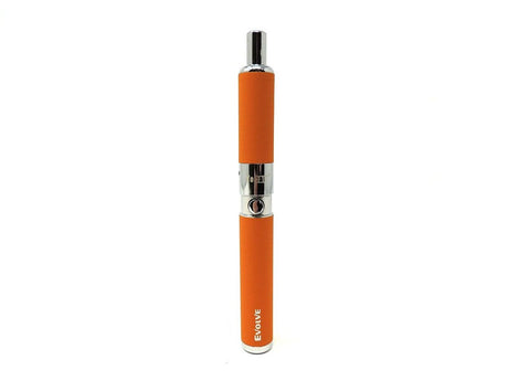front view of the Yocan Evolve-D dry herb vaporizer in orange. a unique and colorful look to the product.