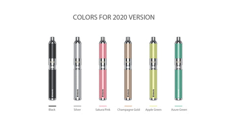 product line view of the Yocan Evolve vaporizer. Made in multiple metallic brushed colors this reliable and popular wax vaporizer combines classic design with performance.