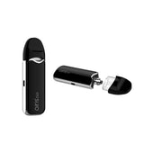 Front view of the Airis Tripod kit triple cartridge vaporizer in sleek matte black. This highly discreet, pod-style 510-thread battery conceals your standard 0.5ml cartridges within its body for ultimate protection and stealthy everyday vaping.
