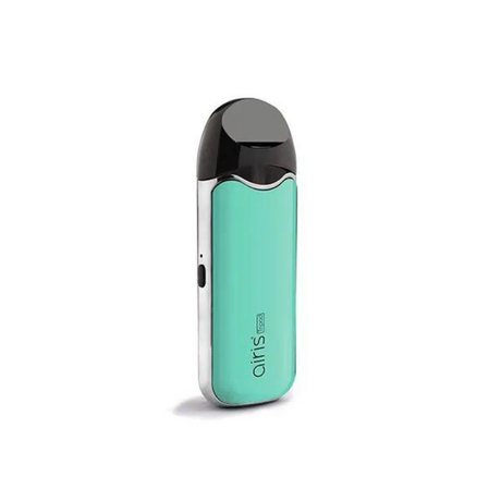 Front view of the Airis Tripod kit triple cartridge vaporizer in sleek teal. This highly discreet, pod-style 510-thread battery conceals your standard 0.5ml cartridges within its body for ultimate protection and stealthy everyday vaping.
