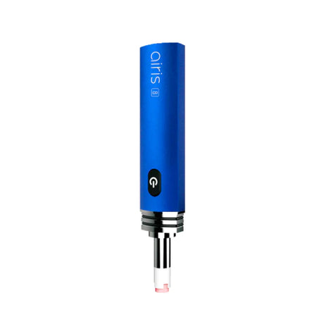 Front view of the Airistech Airis 8 dip and dab vaporizer in blue. This versatile 2-in-1 concentrate pen functions as both a portable electric nectar collector and a traditional loaded dab pen.