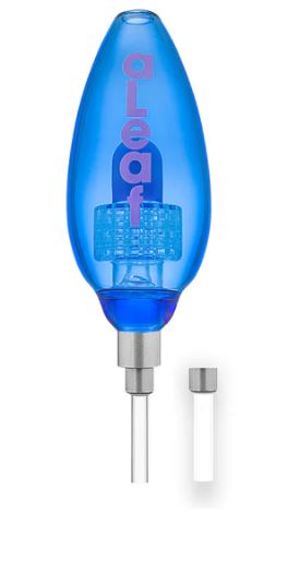Front view of the aLeaf Colored Bulb Matrix Perc Kits in an assortment of vibrant two-tone glass colors. This complete 7-inch borosilicate glass extraction bundle features an advanced internal matrix percolator to actively diffuse and cool vapor through water before inhalation.