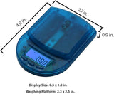Front angled view of the AWS BCM-650 Measurement Scale in transparent blue. This compact digital pocket scale features a 650g maximum capacity to provide highly accurate, reliable weight readings for loose botanical herbs and solid concentrates.