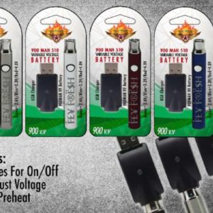 Fly Fresh - 900mAh 510 Variable Voltage Battery Assorted Colors