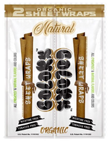 Front view of the Colors Organic Sheet Wraps pouch in Natural flavor. This tan, unflavored minimalist wrapper keeps the paper organic and rustic for purists who want to appreciate their raw herb notes.