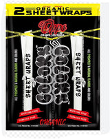 Front view of the Colors Organic Sheet Wraps pouch in OOPS CAPSA Vanilla flavor. This black and yellow foil design isolates vanilla-scented natural paper fibers to ensure structural freshness.