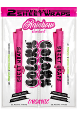 Front view of the Colors Organic Sheet Wraps pouch in Rainbow Sherbet flavor. This bright pink package contains dual slow-burning organic sheets that offer a sweet, slow-combusting experience.
