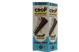 Front angled view of the Crop Kingz Tobacco Inspired Wraps 15-count display box in blue and white packaging. Made from 100% organic hemp, these tobacco-free wraps mimic the rich flavors of traditional blunts and feature an innovative self-sealing strip.