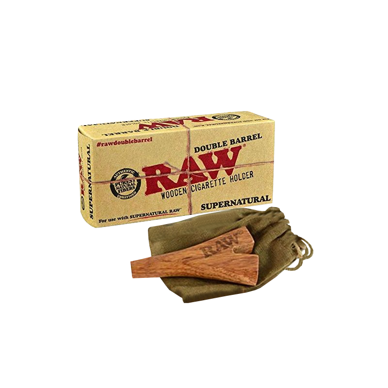 RAW Double Barrel Supernatural Wooden Cigarette Holder