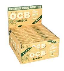 OCB Bamboo Unbleached Slim Rolling Papers + Filter Tips 32ct 24pk