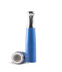 Front angled view of the Exxus Dual Coil Quartz Skillet attachments in blue. This complete 510-threaded tank attachment connects directly to your vaporizer battery to efficiently heat and vaporize thick wax concentrates.