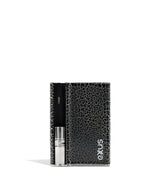 Front view of the Exxus Palm Pro cartridge vaporizer by CCELL in black and white crackle. This ultra-compact, ergonomic 510-thread battery is engineered to fit perfectly in the palm of your hand for a highly discreet and comfortable oil vaping experience.