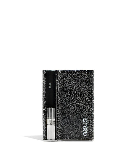 Front view of the Exxus Palm Pro cartridge vaporizer by CCELL in black and white crackle. This ultra-compact, ergonomic 510-thread battery is engineered to fit perfectly in the palm of your hand for a highly discreet and comfortable oil vaping experience.