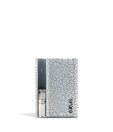 Front view of the Exxus Palm Pro cartridge vaporizer by CCELL in white and black crackle. This ultra-compact, ergonomic 510-thread battery is engineered to fit perfectly in the palm of your hand for a highly discreet and comfortable oil vaping experience.
