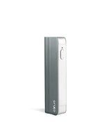 Front view of the Exxus Snap VV 650mAh cartridge vaporizer in sleek gunmetal. This compact, stealthy 510-thread battery features a recessed chamber designed to perfectly conceal and protect your favorite oil cartridges on the go.
