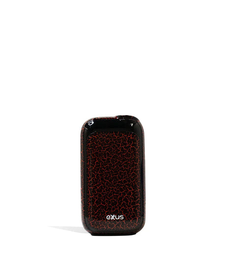 Front view of the Exxus Vape Rizo cartridge vaporizer battery in a black and red crackle finish. This compact, auto-draw 510-thread device provides an incredibly discreet and user-friendly experience for vaporizing your favorite oil cartridges.