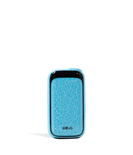 Front view of the Exxus Vape Rizo cartridge vaporizer battery in a sleek blue white crackle finish. This compact, auto-draw 510-thread device provides an incredibly discreet and user-friendly experience for vaporizing your favorite oil cartridges.