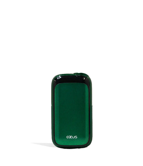 Front view of the Exxus Vape Rizo cartridge vaporizer battery in a sleek green finish. This compact, auto-draw 510-thread device provides an incredibly discreet and user-friendly experience for vaporizing your favorite oil cartridges.