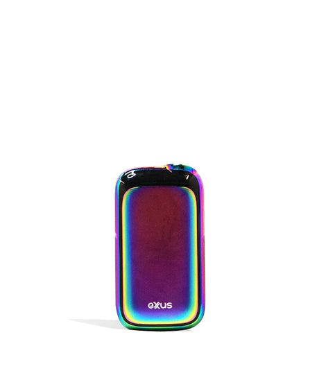 Front view of the Exxus Vape Rizo cartridge vaporizer battery in a vibrant rainbow finish. This compact, auto-draw 510-thread device provides an incredibly discreet and user-friendly experience for vaporizing your favorite oil cartridges.
