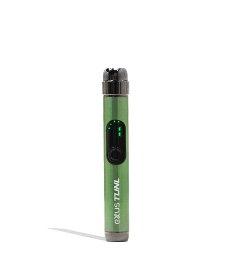Front view of the Exxus Vape Tunl cartridge vaporizer battery in sleek matte green. This highly compact, 510-thread battery features a unique recessed design to keep your standard oil cartridges concealed and protected while on the go.