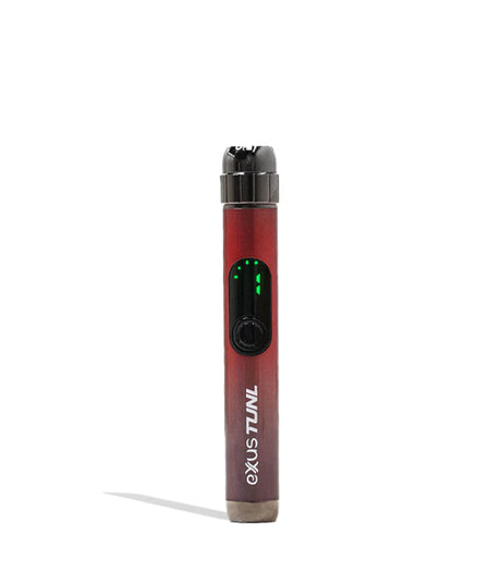 Front view of the Exxus Vape Tunl cartridge vaporizer battery in sleek matte red. This highly compact, 510-thread battery features a unique recessed design to keep your standard oil cartridges concealed and protected while on the go.