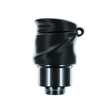 Front angled view of the Focus V Carta 2 Intelli-Core Wax Atomizer in black and silver. This OEM replacement heating chamber features 360-degree heating technology for optimal vaporization of wax and concentrates.