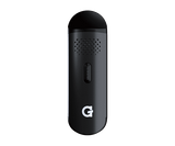 Front view of the G Pen Dash dry herb vaporizer in sleek matte black. This ultra-compact, lightweight device is perfectly sized to fit in your palm or pocket, offering discreet, high-performance vaporization for your favorite loose leaf flower.